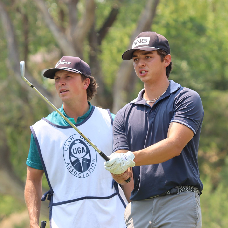 Young golfer competing